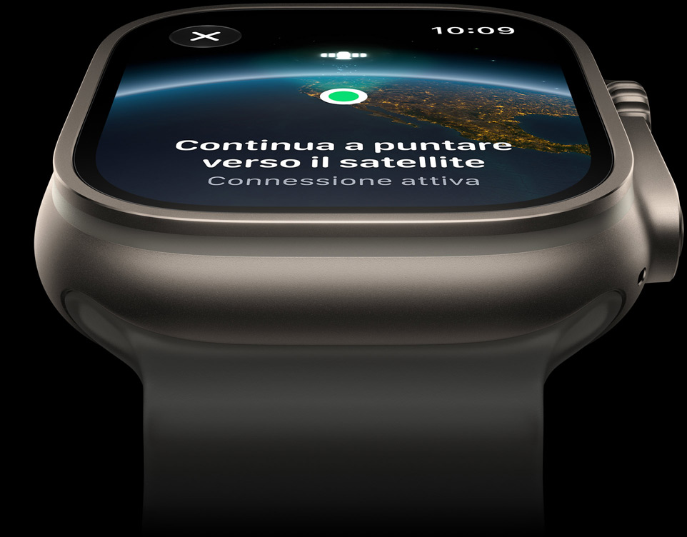 Apple Watch Ultra 4, titanium case, natural color, satellite connection, Ocean Band, translucent gray color