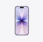 iPhone 17, przód urządzenia, kolor lawendy, Dynamic Island pośrodku górnej części urządzenia