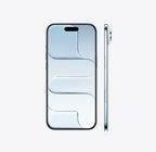 iPhone Air, przód urządzenia, kolor błękitny, Dynamic Island pośrodku górnej części urządzenia, bok obudowy, bardzo smukły profil, przycisk boczny, panel Sterowanie aparatem
